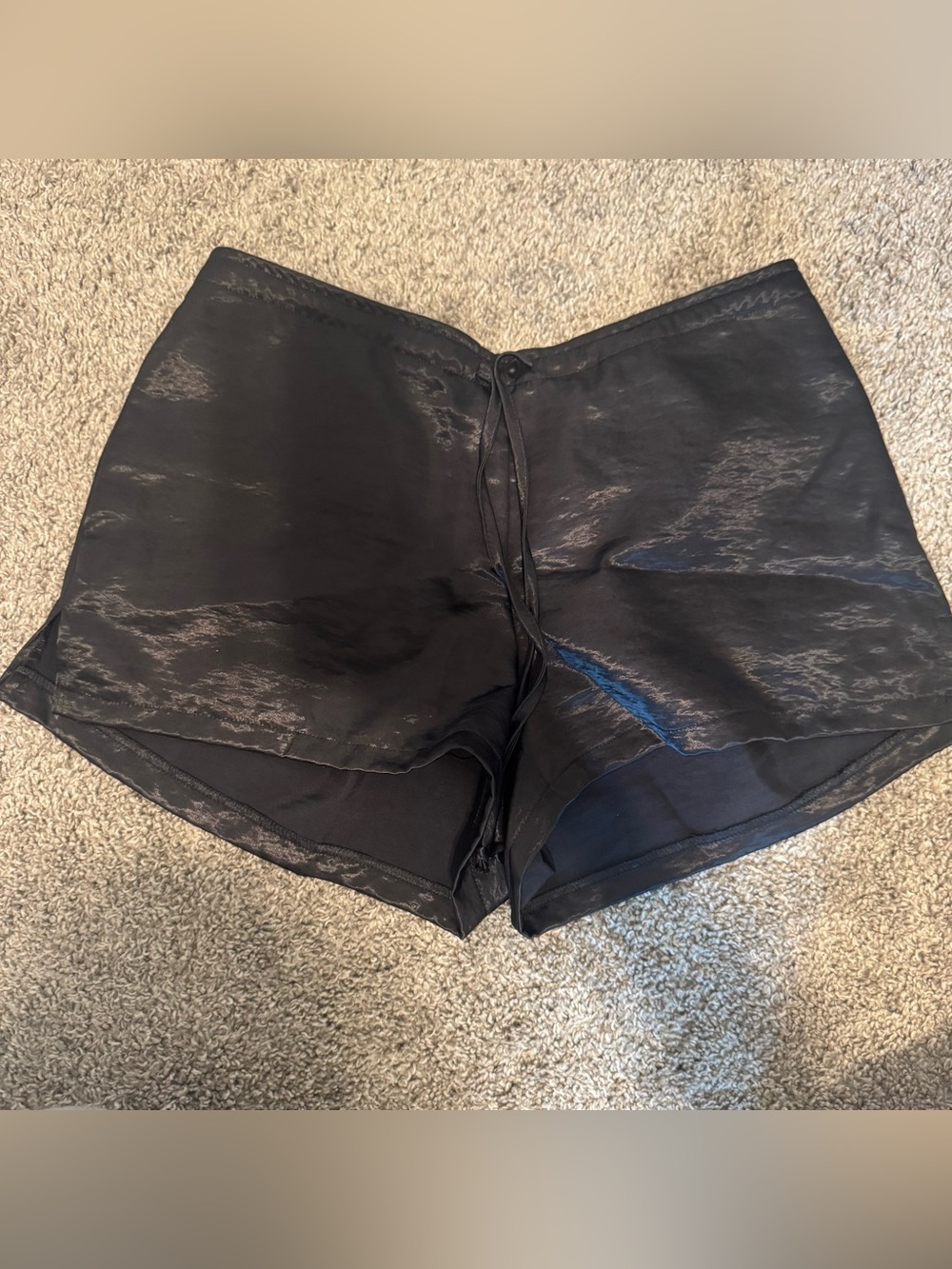 Silence & Noise Black Satin Shorts